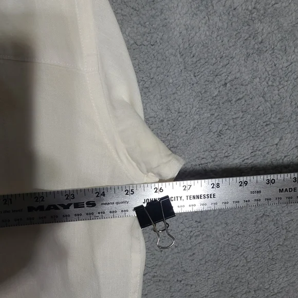 *$$$ DROP* LINEN White  Short Sleeve Shirt. Brand INSERCH - Picture 9 of 13